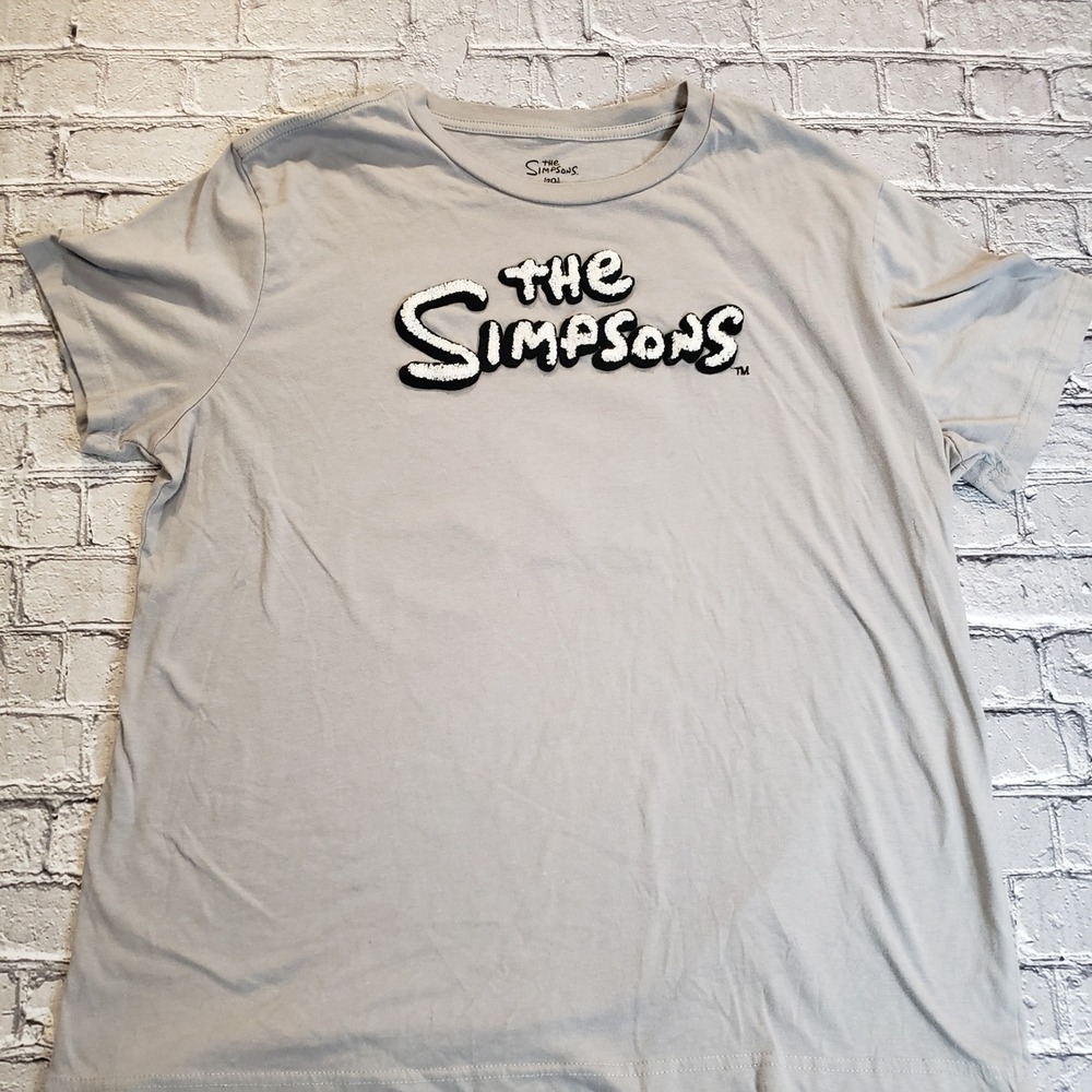 The Simpsons El Barto Gray T-Shirt XXL Chenille Logo Bart Simpson Spray Paint